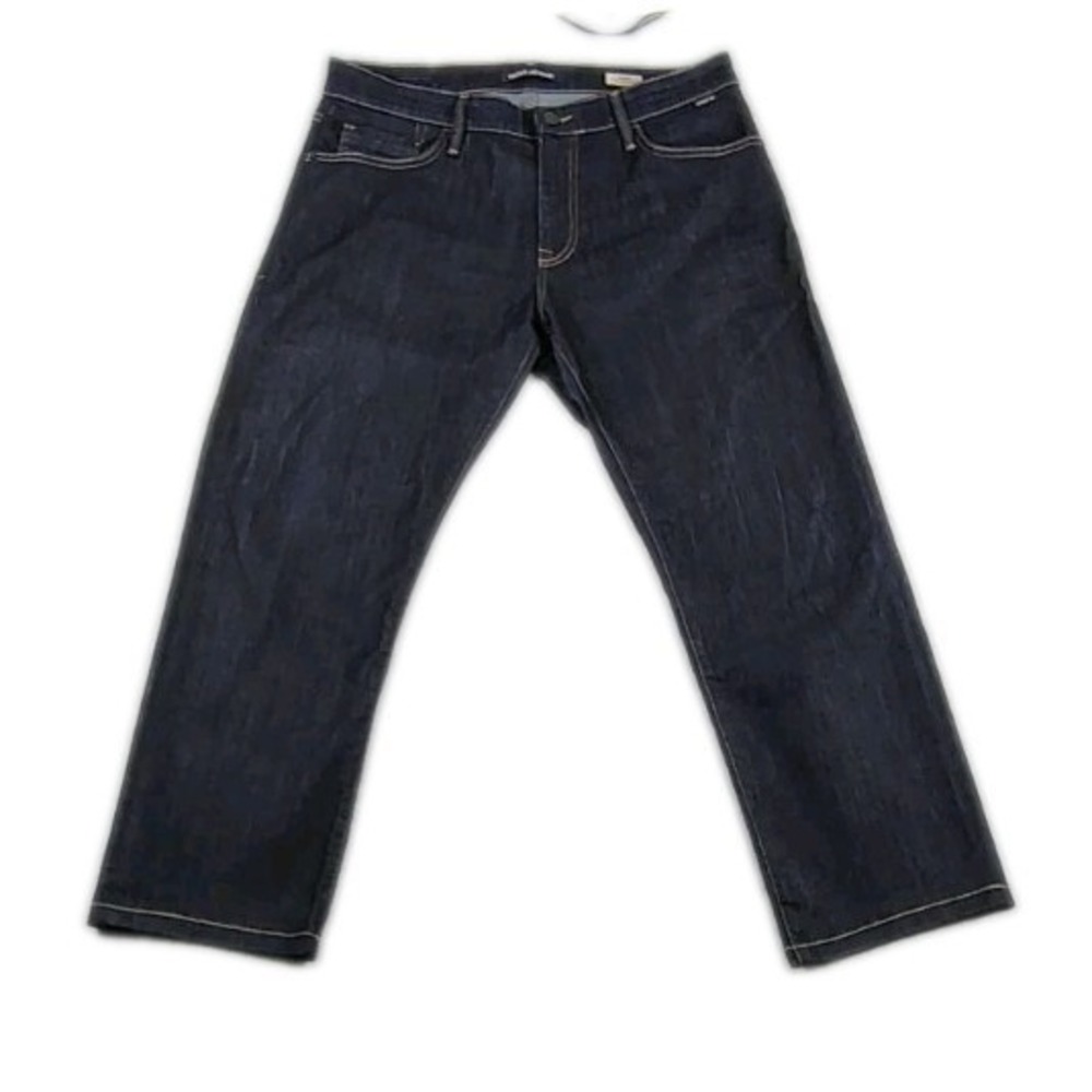 Mavi Zach  Straight Leg 5 Pocket Denim Jeans Mens Sz 34x28 Hemmed  Indigo Blue
